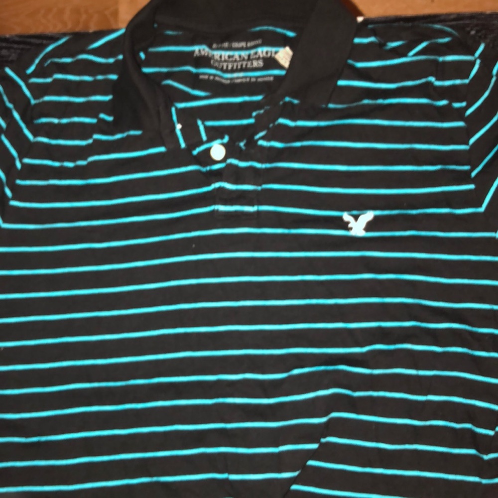 American Eagle Striped Shirt in Large
